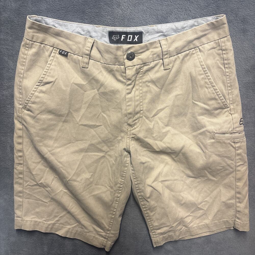 Y2K 2000s Fox Racing Khaki Chino Shorts Men’s Size 32 W/ Side Pocket